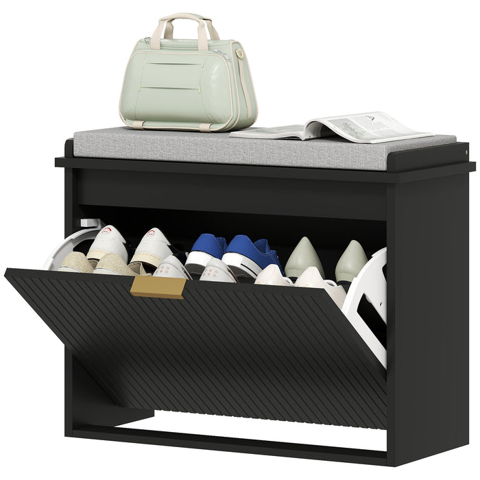 Shoe Storage Bench with Cushion - Stylish Entryway Organizer