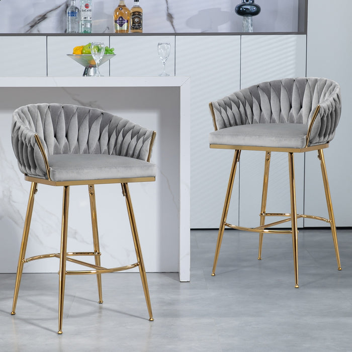 Chic Velvet Bar Stools Set - Ultimate Comfort for Modern Spaces