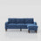 Navy Blue Convertible Sofa with USB & Storage - Space-Saver for Modern Living
