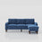 Navy Blue Convertible Sofa with USB & Storage - Space-Saver for Modern Living