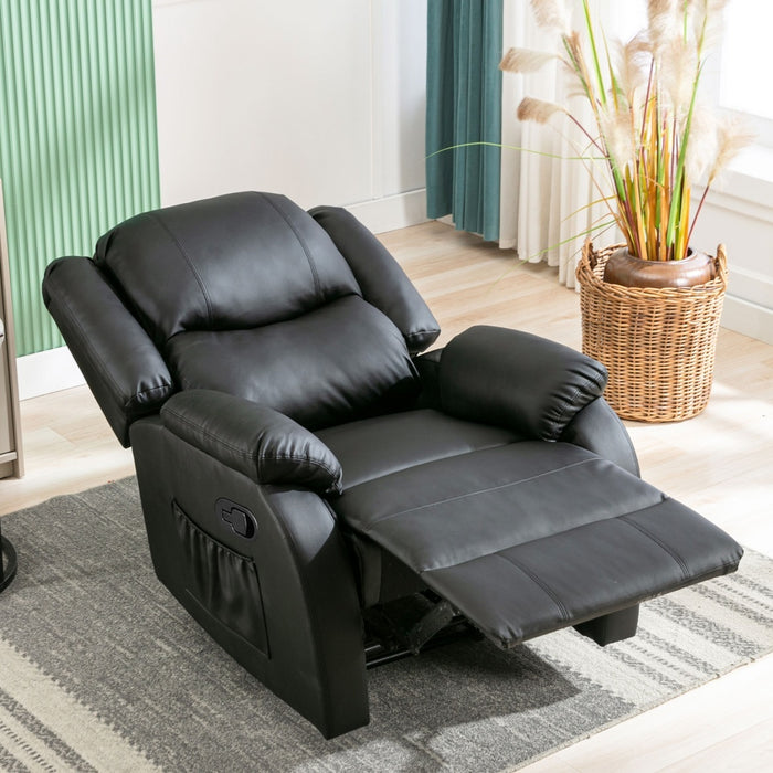 Elderly Recliner Chair – Adjustable Comfort & Storage – Black