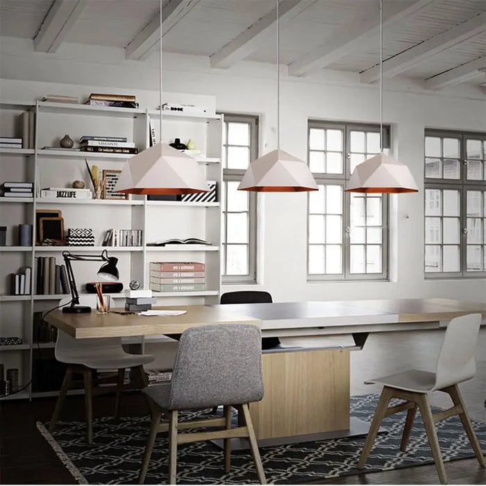 Colorful Geometric Pendant Light – Modern Iron Hanging Lamp (E27) HomeWares Hub