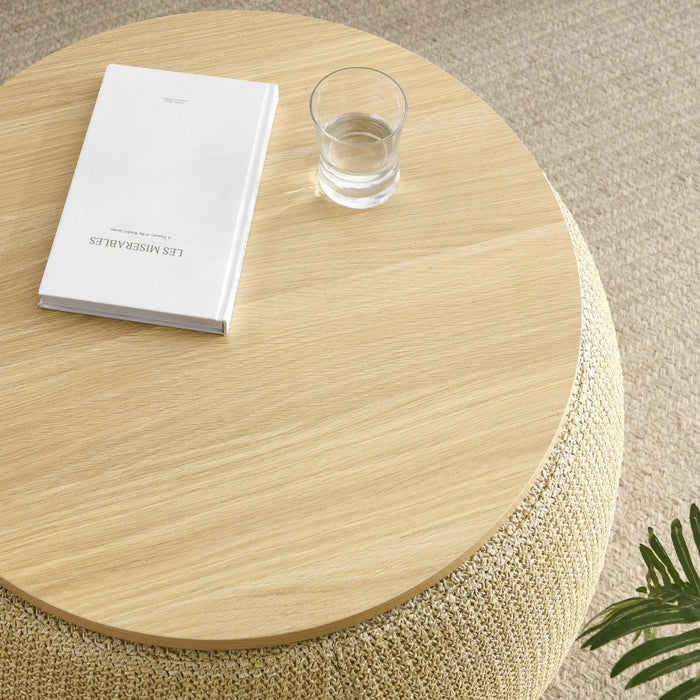 Natural 2-in-1 Ottoman & End Table – Stylish Storage Solution