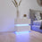 White Glossy LED Nightstand with Bluetooth Control – Modern Design for Stylish Bedrooms