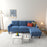 Navy Blue Convertible Sofa with USB & Storage - Space-Saver for Modern Living