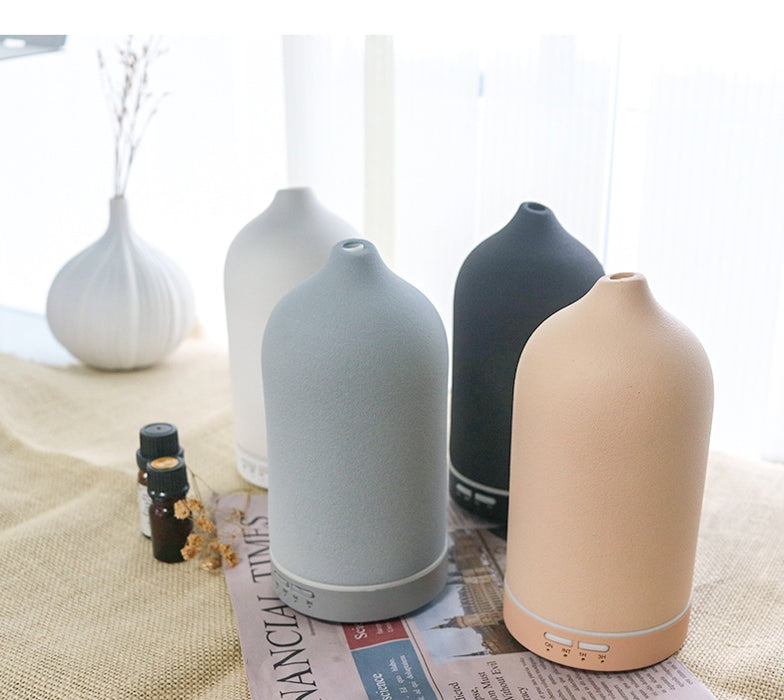 Ceramic Aroma Diffuser - 5 Colors, Ultrasonic Humidifier