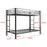 Metal Bunk Bed Twin Over Twin, Heavy Duty Twin Bunk Beds With Shelf And Slatted Support No Box Spring Needed Black