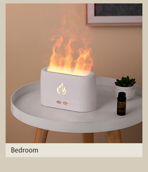 Flame Aroma Humidifier - Silent Essential Oil Diffuser for Home