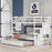 Twin Bunk Beds With Trundle & Stairway Storage In White