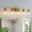 Gold 5 Light Vanity Light With Clear Glass Shade, Modern Iron Bathroom Wall Fixture For Bathroom & Dresser - No Bulbs Unavailable Platform- Temu