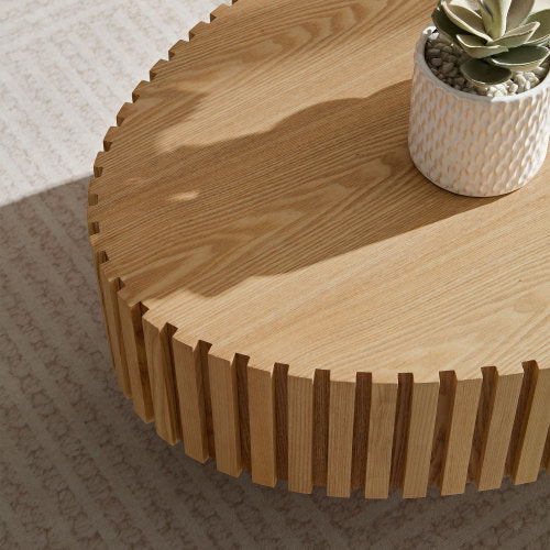 Modern Drum Coffee Table - Stylish & Sturdy for Small Spaces