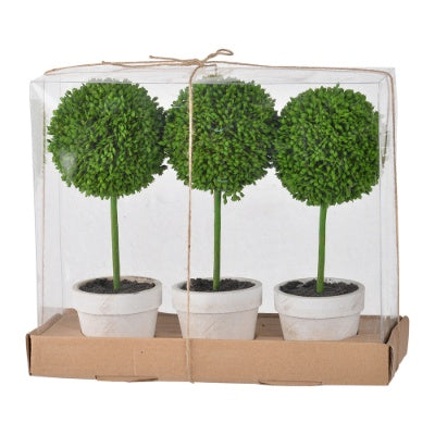 Mini Faux Boxwood Topiaries - Lush Decor for Any Space