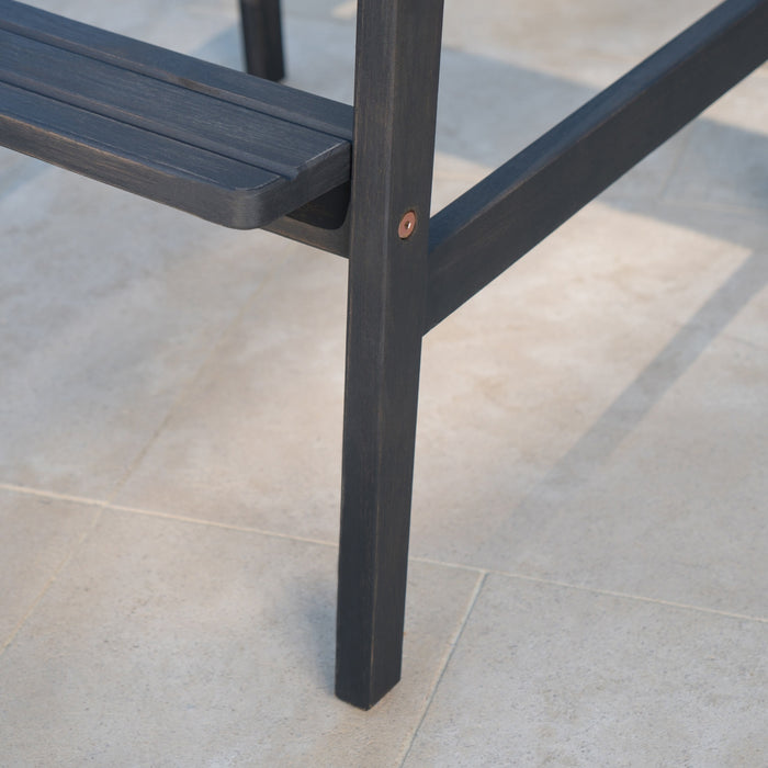 Dark Grey Acacia Wood Bar Stool - Stylish Patio Comfort