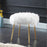 Ravni Glam Faux Fur Ottoman with Gold Legs – Luxe Style for Chic Spaces