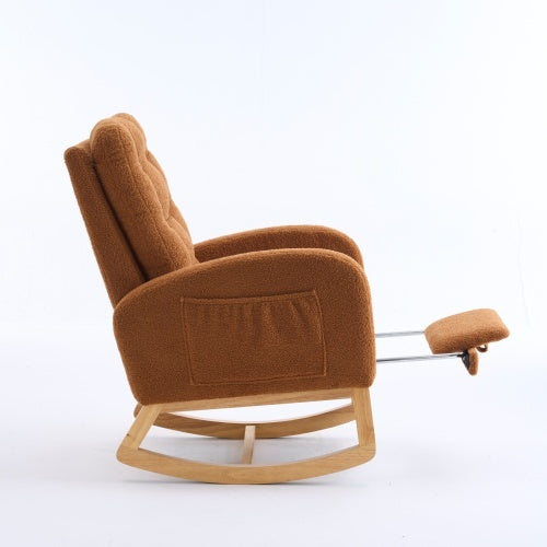 Caramel Rocking Chair with Footrest - Cozy Bliss by LY-5104