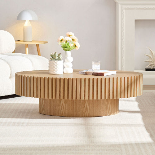 Modern Drum Coffee Table - Stylish & Sturdy for Small Spaces