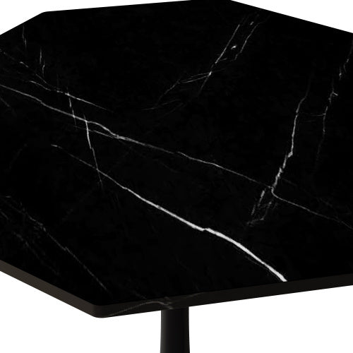 Modern Octagonal Coffee Table - Chic Black Marble Design, Ideal for Small Spaces