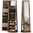 360° Swivel Jewelry Armoire - Rustic Brown Storage for Any Space