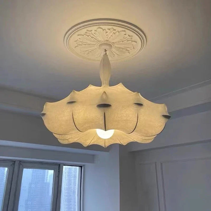 Modern Japanese Wabi-Sabi Silk Chandelier – Elegant Pendant Light for Living Room & Bedroom