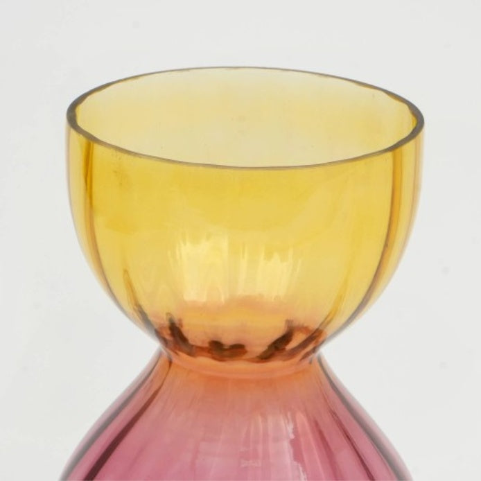 Gleaming Orange Bubble Vase - Unique Handcrafted Elegance