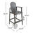 Dark Grey Acacia Wood Bar Stool - Stylish Patio Comfort