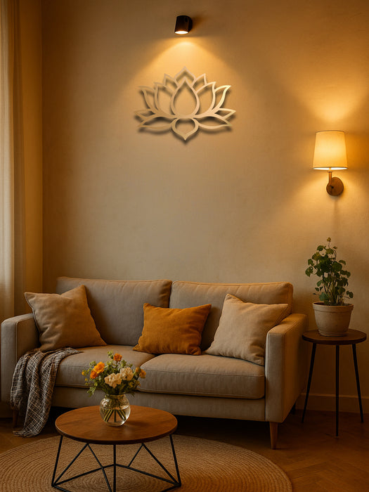 Large Modern Lotus Metal Wall Art - Gorgeous Living Room Decor To Charm Guests