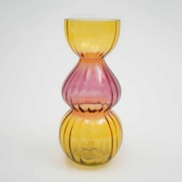 Gleaming Orange Bubble Vase - Unique Handcrafted Elegance
