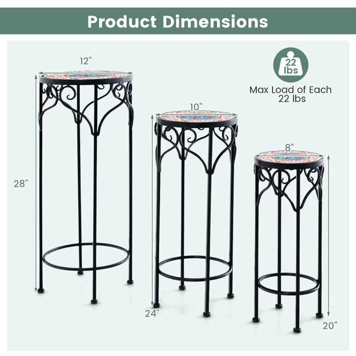 Elegant Ceramic-Topped Flower Stand Set for Garden Bliss