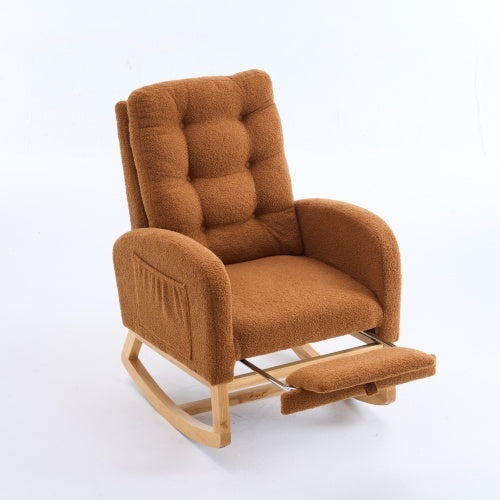 Caramel Rocking Chair with Footrest - Cozy Bliss by LY-5104