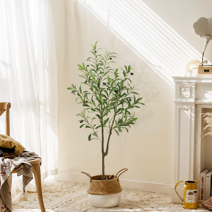 Elegant Tall Artificial Olive Tree - Tranquility for Your Home