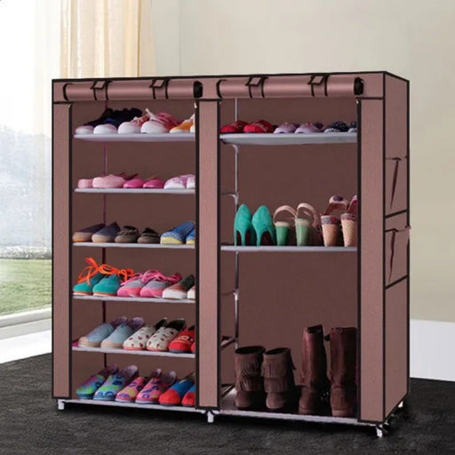 Double Row Shoe Rack Organizer – Space-Saving Storage Solution for Home