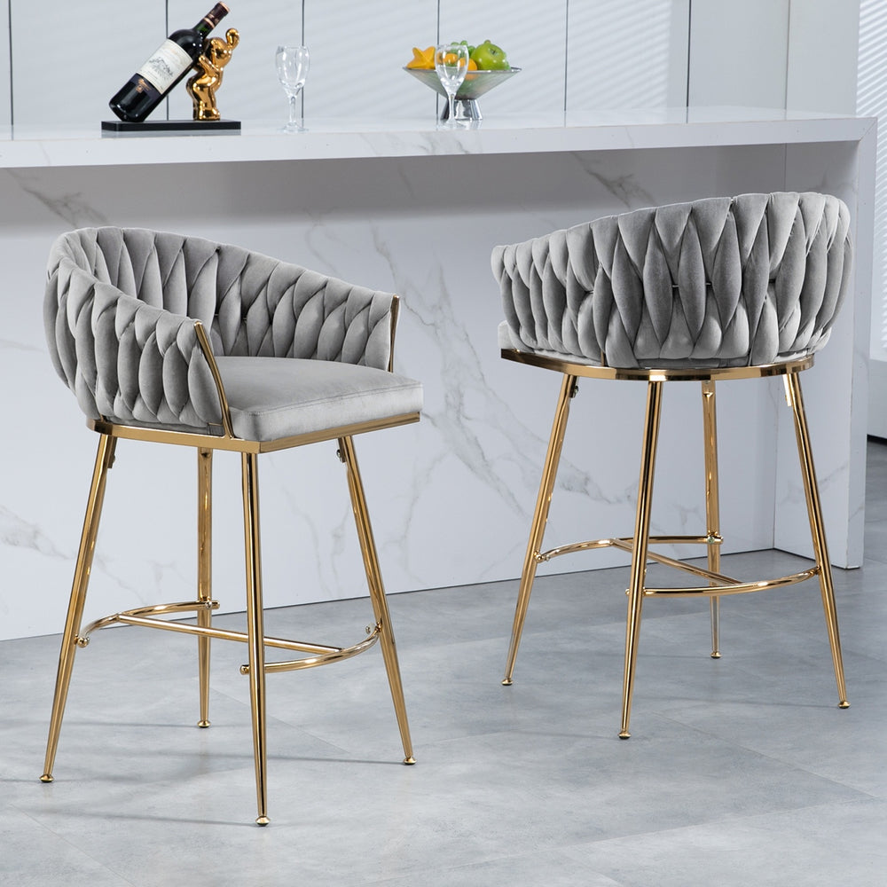 Chic Velvet Bar Stools Set - Ultimate Comfort for Modern Spaces
