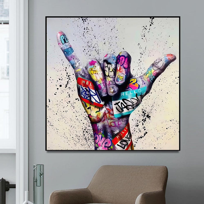 "Vibrant Abstract Graffiti Canvas Art for Urban Spaces"