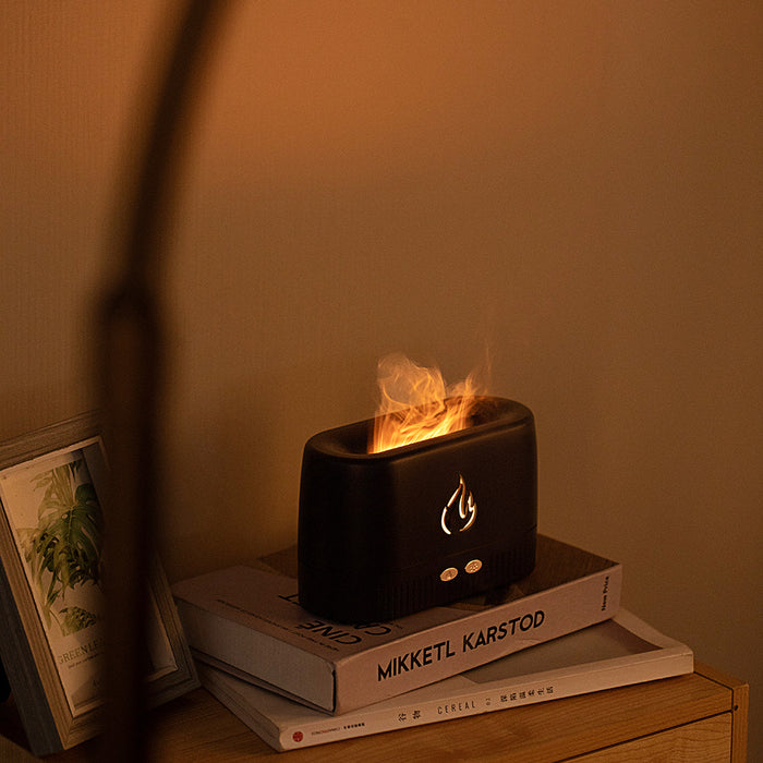 Flame Aroma Humidifier - Silent Essential Oil Diffuser for Home