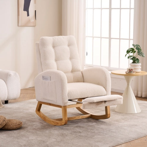 Caramel Rocking Chair with Footrest - Cozy Bliss by LY-5104