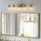 Gold 5 Light Vanity Light With Clear Glass Shade, Modern Iron Bathroom Wall Fixture For Bathroom & Dresser - No Bulbs Unavailable Platform- Temu