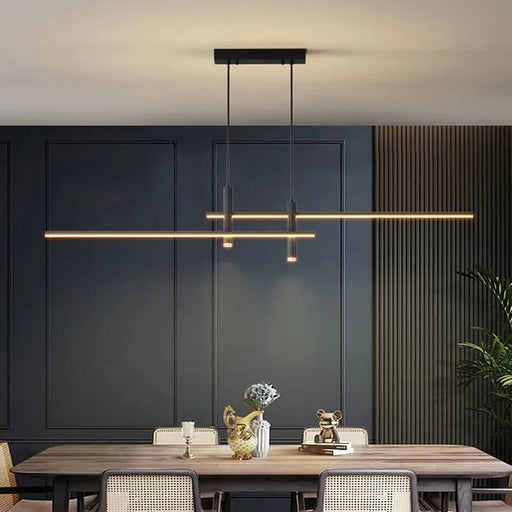 Modern Linear Pendant Light – Minimalist Nordic LED Dining Table Chandelier HomeWares Hub
