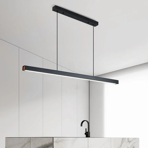 Modern Minimalist LED Linear Pendant Light – Nordic Black Finish.