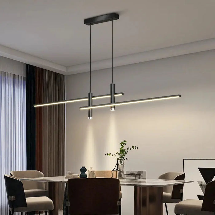 Modern Linear Pendant Light – Minimalist Nordic LED Dining Table Chandelier HomeWares Hub