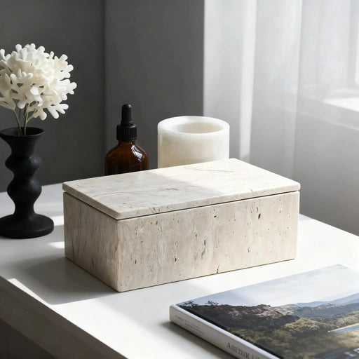 Natural Marble Organizer Tray by Travertine - Elegant Storage HomeWares Hub