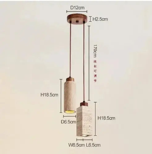 Japanese Wabi Sabi Yellow Marble Chandelier - E27 Pendant Lamp HomeWares Hub