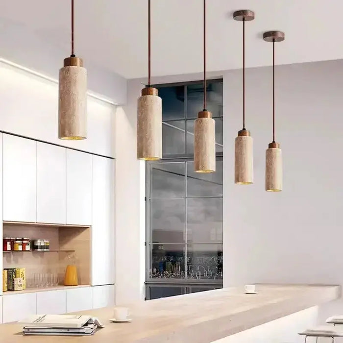 Japanese Wabi Sabi Yellow Marble Chandelier - E27 Pendant Lamp HomeWares Hub