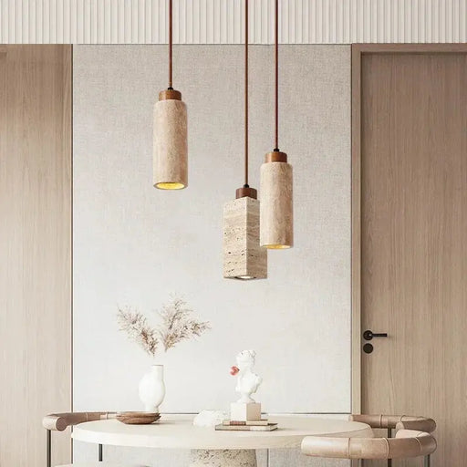 Japanese Wabi Sabi Yellow Marble Chandelier - E27 Pendant Lamp HomeWares Hub