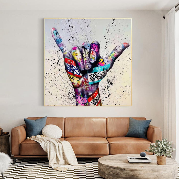 "Vibrant Abstract Graffiti Canvas Art for Urban Spaces"