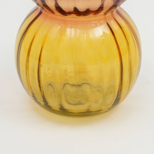 Gleaming Orange Bubble Vase - Unique Handcrafted Elegance