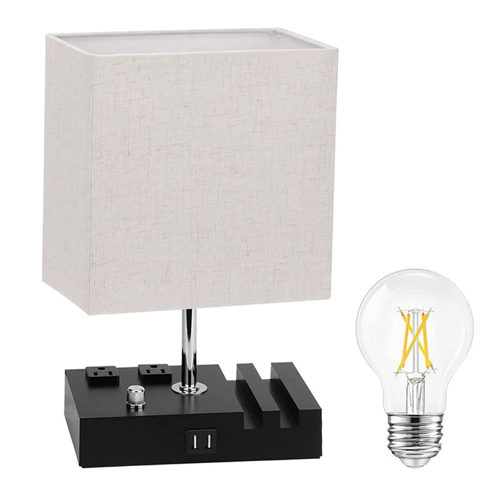 Dimmable Table Lamp with USB Ports - Cozy Lighting for Bedrooms