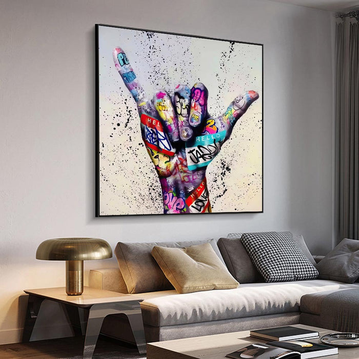 "Vibrant Abstract Graffiti Canvas Art for Urban Spaces"