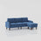 Navy Blue Convertible Sofa with USB & Storage - Space-Saver for Modern Living