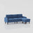 Navy Blue Convertible Sofa with USB & Storage - Space-Saver for Modern Living