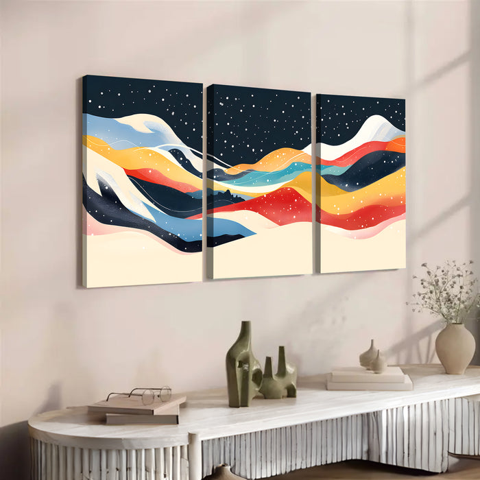 Custom Modern Art Triptych for Living Room by POD Creations